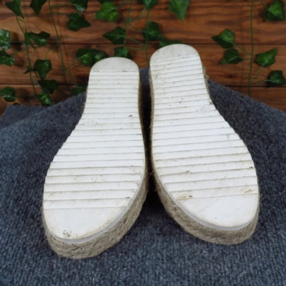 Big Buddha Womens Black Platform Espadrille Sandals Size 9‎ Cork Jute Flatform